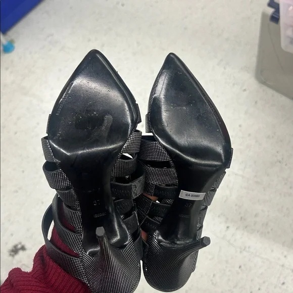 Alexander Wang Black and Silver Mules - Picture 2 of 6